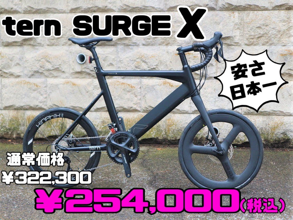 tern / SURGE X / MATTE BLACK （ターン/サージュカイ/マットブラック） - ミニベロ (小径車) 専門店  Flamebike 渋谷店